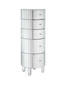 phoebe 5 drawers round chest [mirrored] 107x40x40cm rrp: £394.0