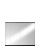 prague 6 doors wardrobe [grey/mirrored] 200x240x52cm rrp: £838.0