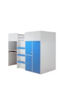 miami single 2 doors 3 drawers mid sleeper [blue] 150x96x194cm rrp: £418.0