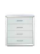 elegance 4 drawers chest [white/mirrored] 72x80x39cm rrp: £454.0
