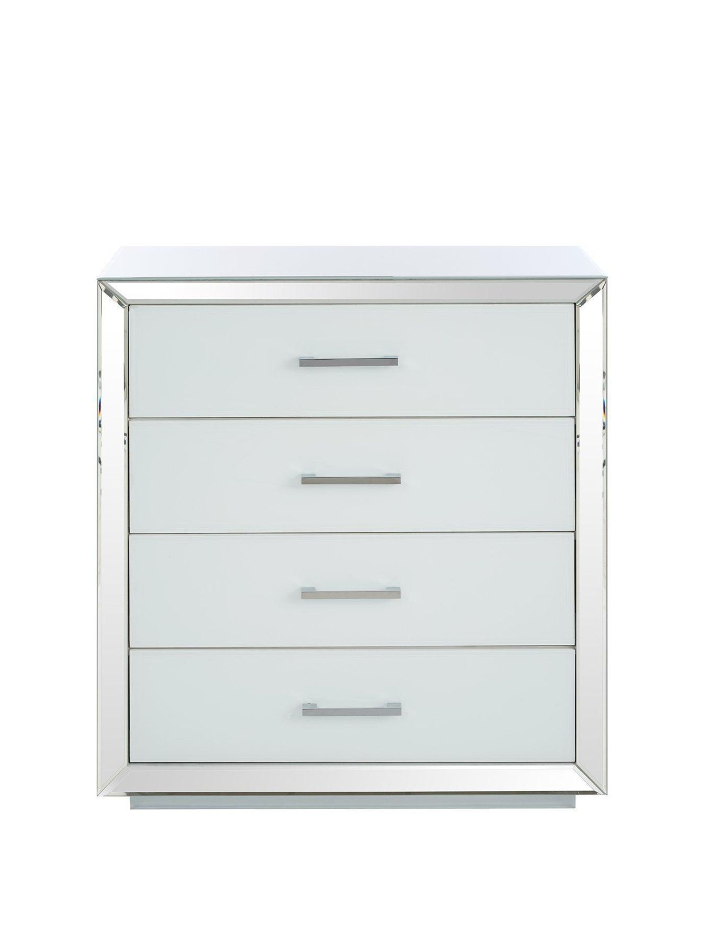 elegance 4 drawers chest [white/mirrored] 72x80x39cm rrp: £454.0