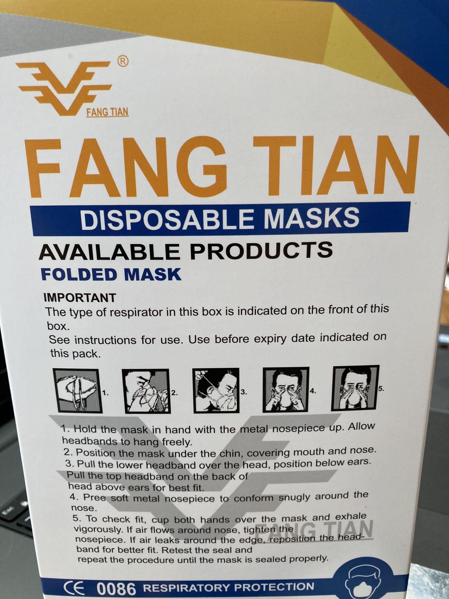 FFP 3 respirator, fold flat, face mask X 100 Masks - Image 2 of 3