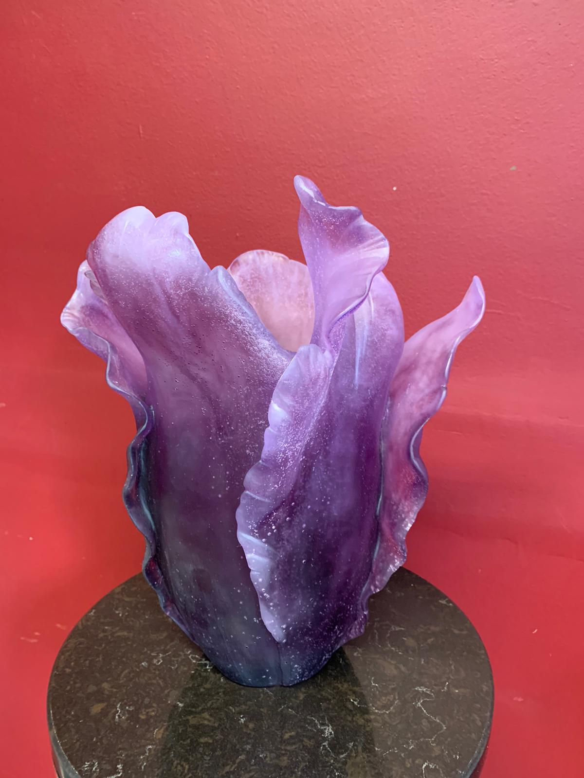 DAUM PATE-DE VERRE Tulipe Vase, circa 1980 - Image 7 of 7