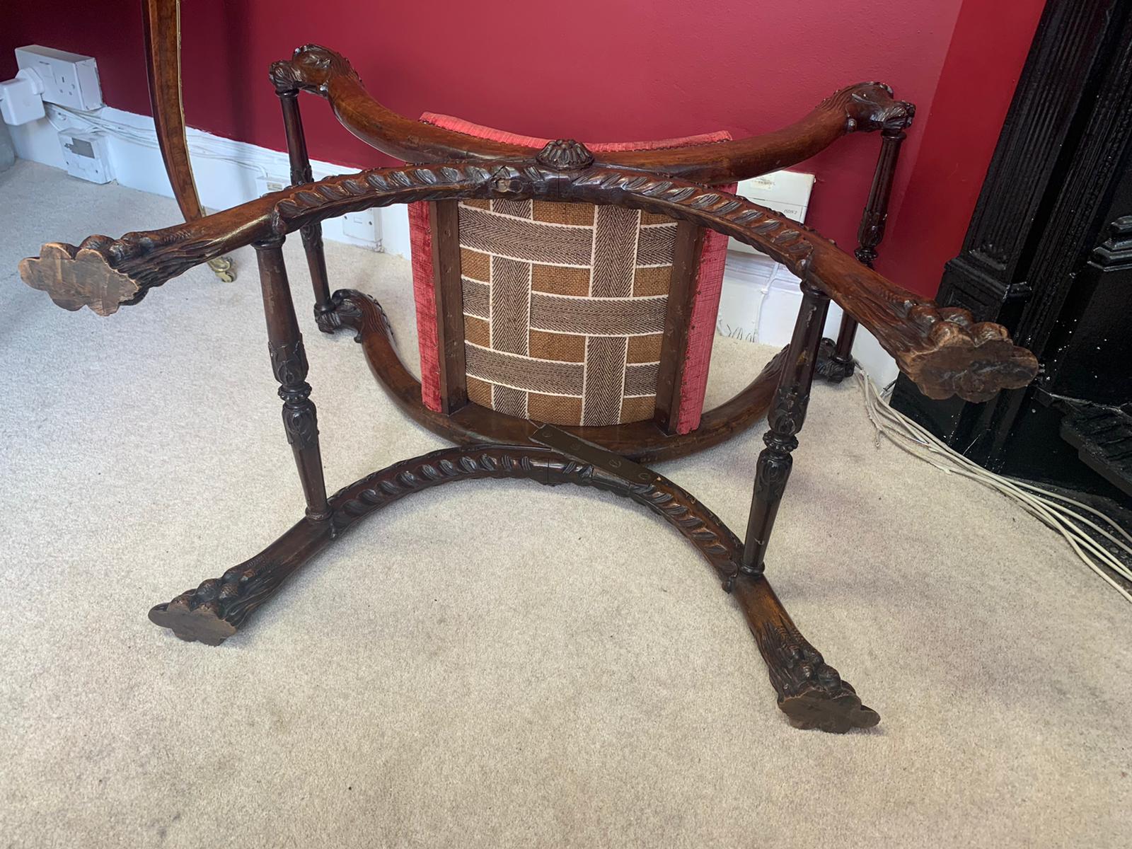 Curule Mahogany Chair, Empire Style, 19th-Century - Image 5 of 6