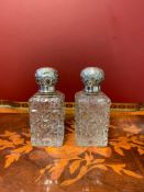 Silver and glass scent bottle, Victorian