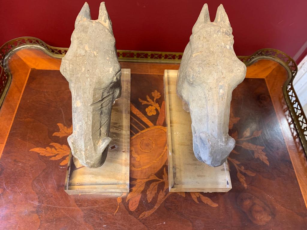 Two Chinese Moulded Horses Of Fine Quality