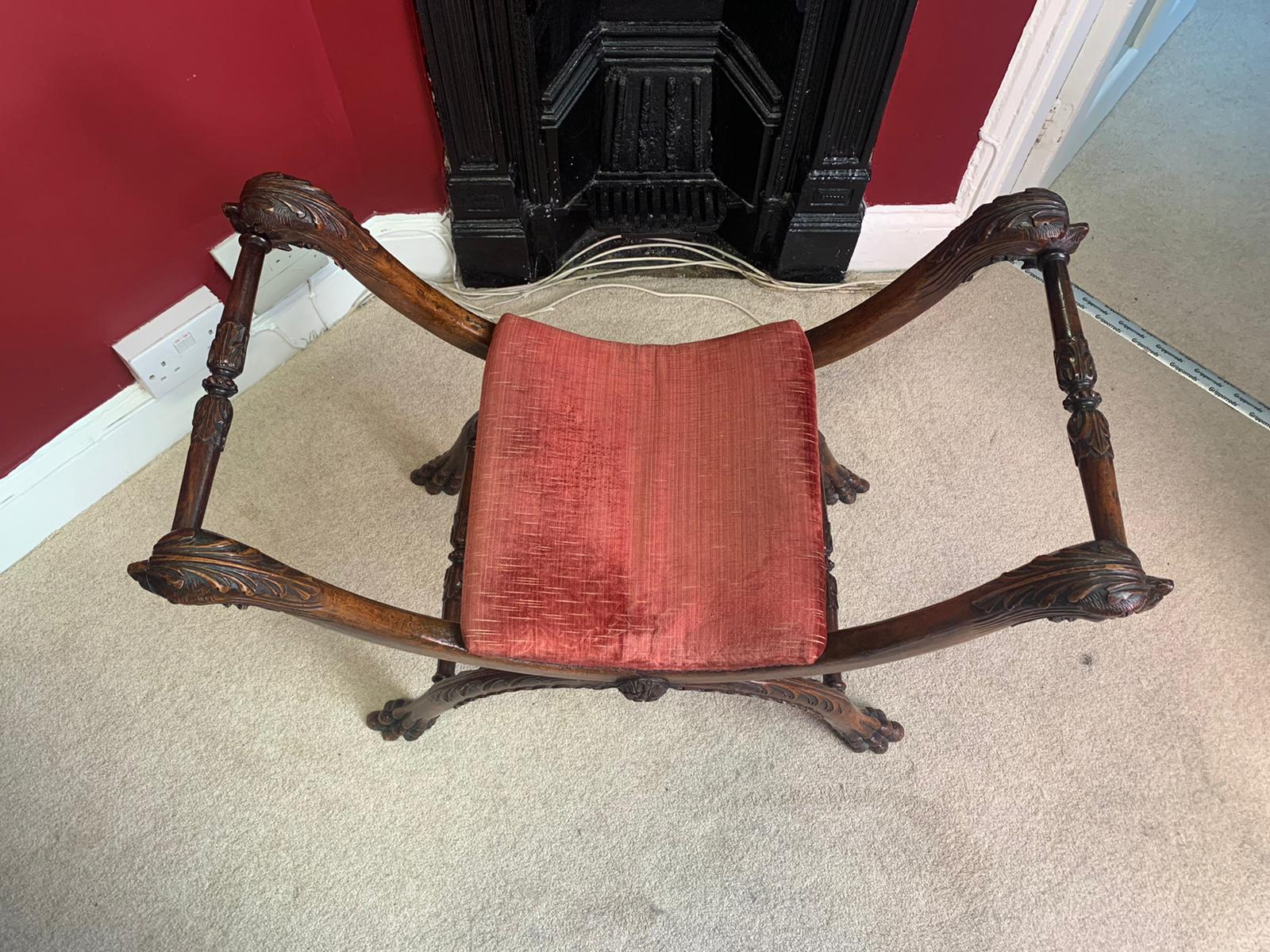 Curule Mahogany Chair, Empire Style, 19th-Century - Image 4 of 6