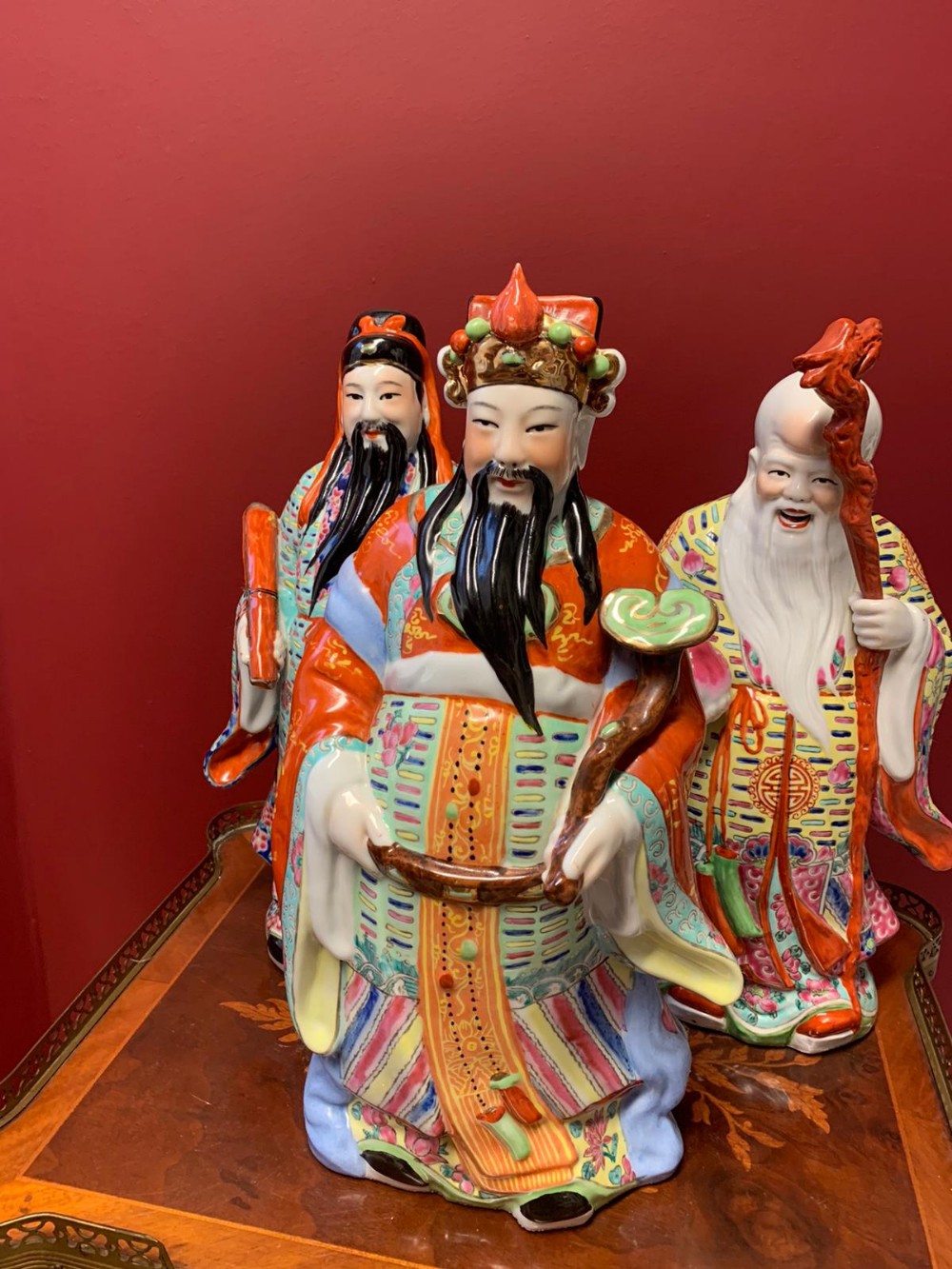The Three Immortals Fu, Lu And Shou 19th-century. - Image 2 of 12