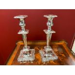 Pair of silver Victorian candlesticks