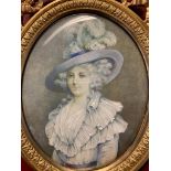 French portrait of Dorothy Blana 19th-century, signed Casway 1810.