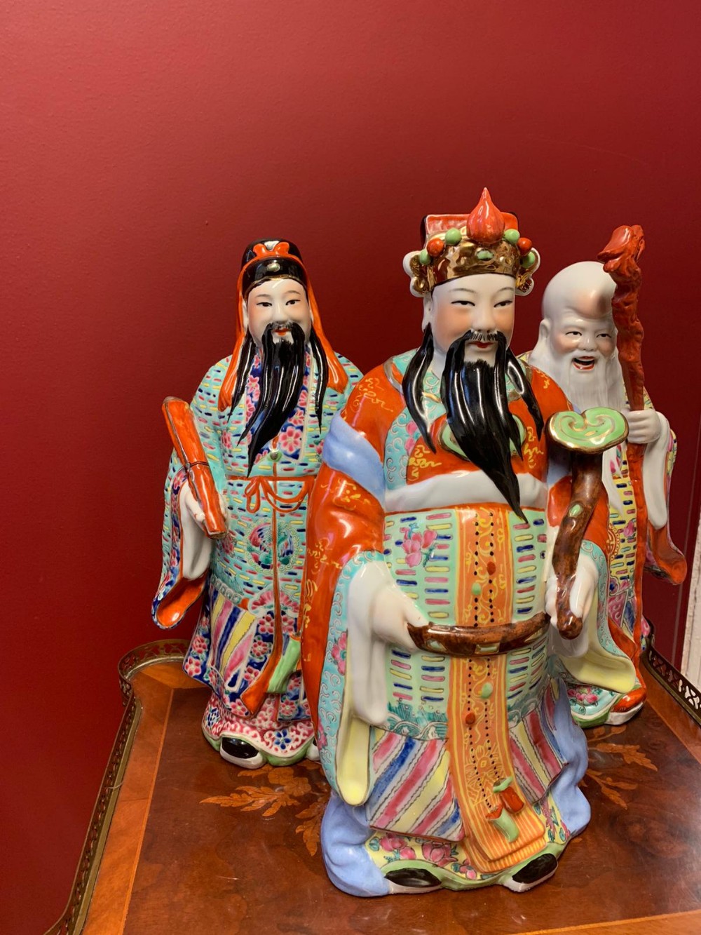 The Three Immortals Fu, Lu And Shou 19th-century. - Image 3 of 12