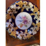 Meissen Porcelain Cobalt and gold deep cabinet plate/bowl.