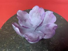 Daum France Pate de Verre Bowl Purple Tulip