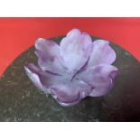 Daum France Pate de Verre Bowl Purple Tulip