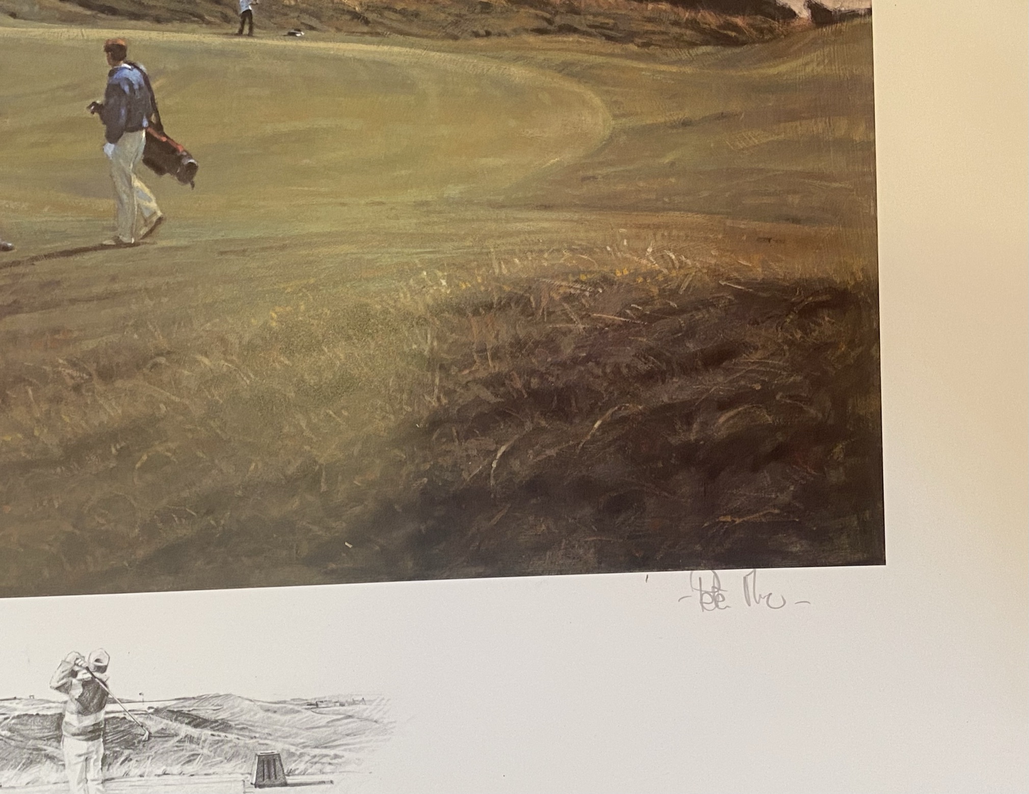 Royal Portrush 5th golfing print signed A/P by Scottish artist Peter Munro - Image 3 of 4