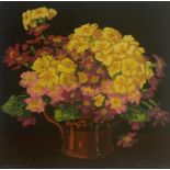 Oil On Silk Print "Polyanthus" by Thomas Todd Blaylock (Scottish) 1876-1929