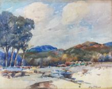 William Mckimmell signed watercolour Lochside view