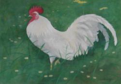 Cockerel watercolour by Scottish artist Ralston Gudgeon 1910-1984 exhib R.S.A – R.S.W