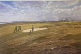 Royal Aberdeen golfing print signed A/P by Scottish artist Peter Munro