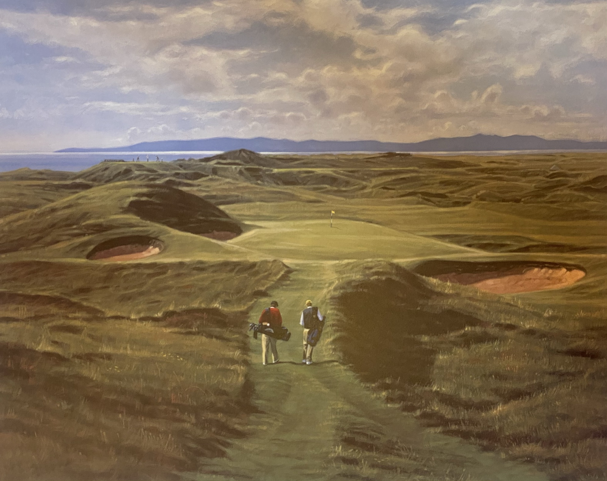Royal Troon 8th golfing print signed A/P by Scottish artist Peter Munro