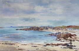 Original signed watercolour by Mary Holden Bird Scottish View of Morar Shoreline