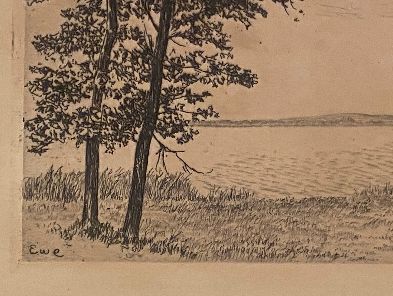 Etching Scottish Highland loch scene indistinctly signed in pencil - Image 2 of 3