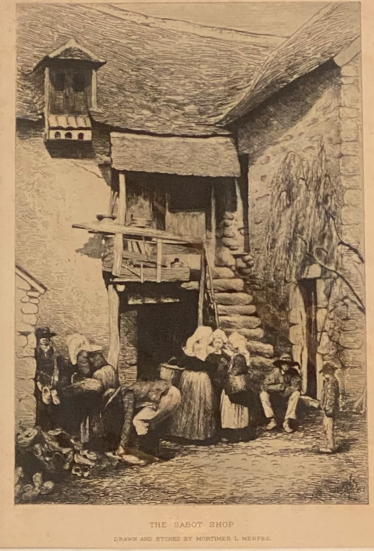 Mortimer Menpes 1855-1938 Engraving The Sabot Shop - Image 3 of 5