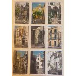 Nine Original watercolours by James Steel Scottish artist housed within single frame Costa Brava