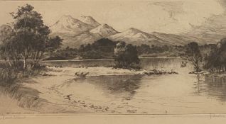 James Mcardle Scottish (aka Jackson Simpson) 1893-1963 Loch Katrine etching