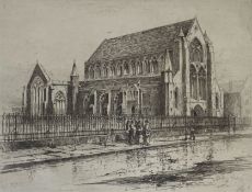 David Young Cameron signed etching "Paisley Abbey"