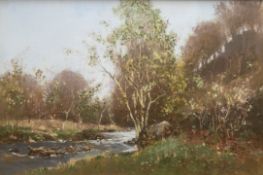 George Neil Scottish signed oil painting “country stream”