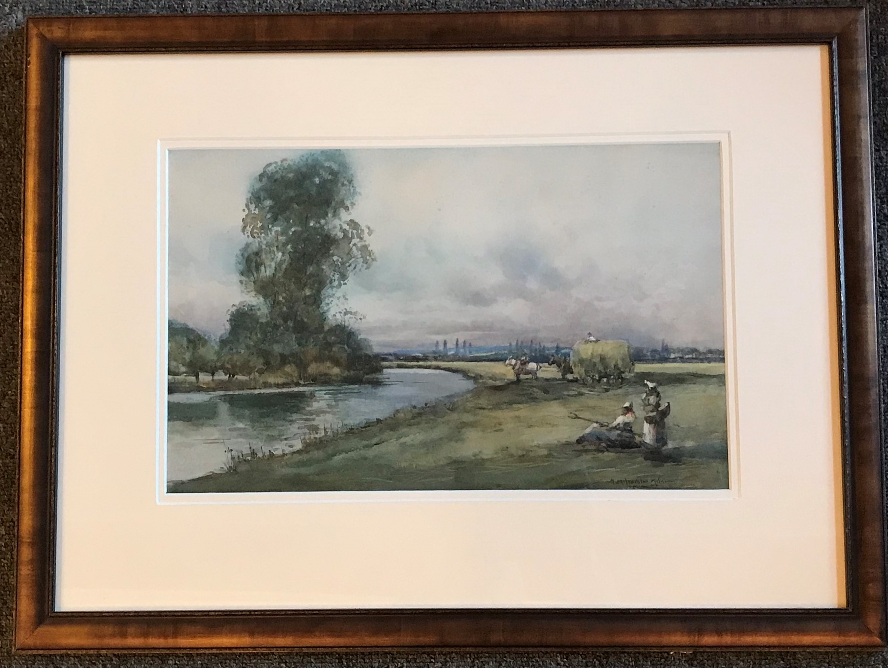 Bend in the River watercolour by Scottish artist John Maclauchlan Milne 1886-1957 Exhib R.S.A, R.A - Image 3 of 4