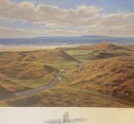 Ballybunion 15th golfing print signed A/P by Scottish artist Peter Munro