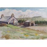 Watercolour signed G. M. Craig, (Gertrude Mary) Rural cottage
