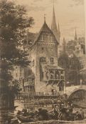 Herman Axel Haig 1835-1921 "The old German Mill” Etching