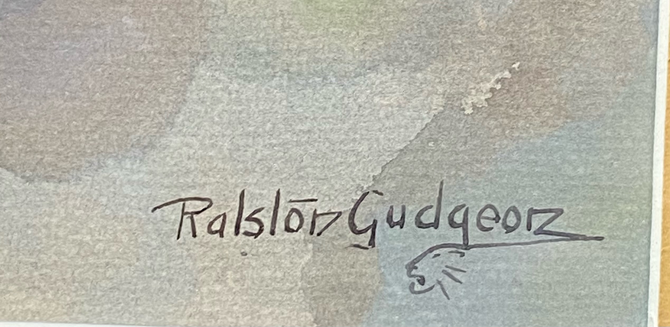 Ralston Gudgeon, RSW (1910 – 1984) Scottish artist, original signed watercolour "Kestrel" - Image 3 of 3