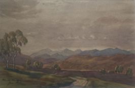 John Ritchie (Scottish) signed watercolour “Storm over the Glen”