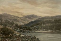John Hamilton Glass signed watercolour Highland landscape view