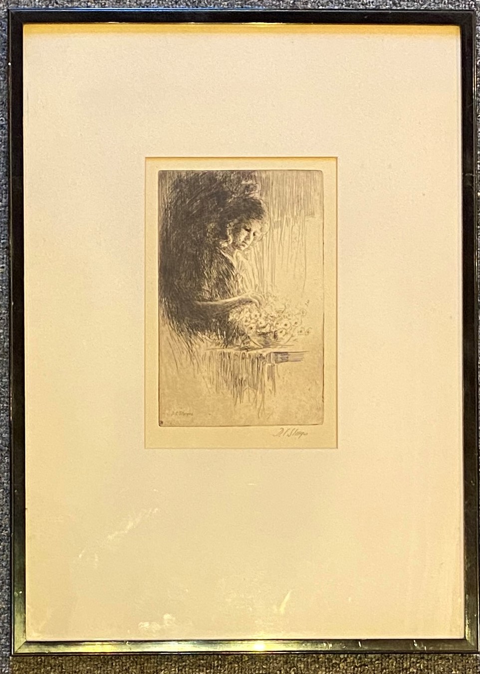 "Marguerite" by Dwight Case Sturges 1874- 1940 Pencil signed Etching - Image 4 of 4