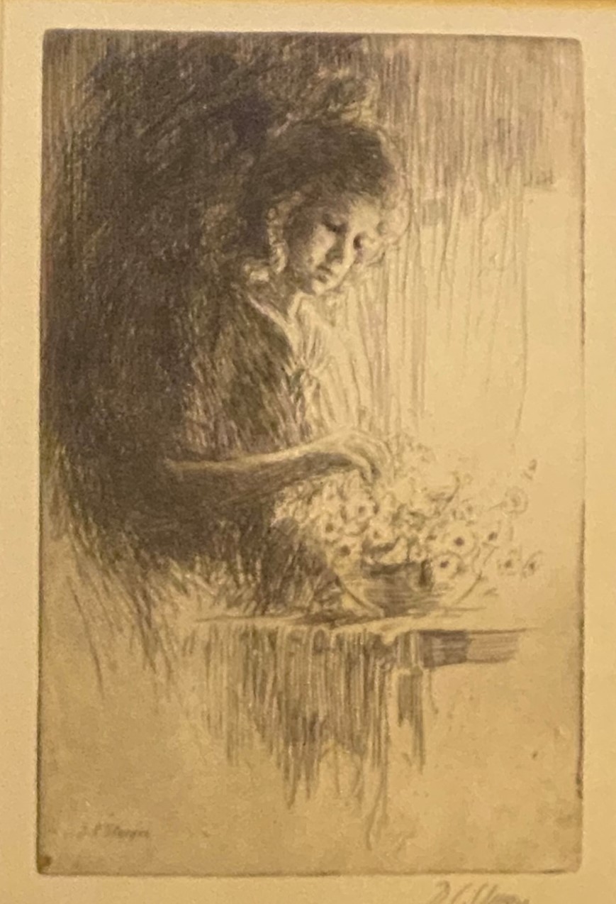 "Marguerite" by Dwight Case Sturges 1874- 1940 Pencil signed Etching - Image 2 of 4