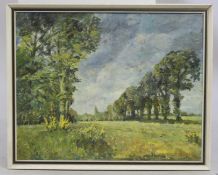 "Essex Elms" by W.F.Burton 1959 Oil on Board