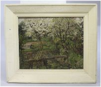 Norcot House Garden by Loveday Oil on Canvas