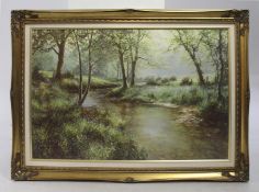 Large Landscape Print Set in Gilt Frame