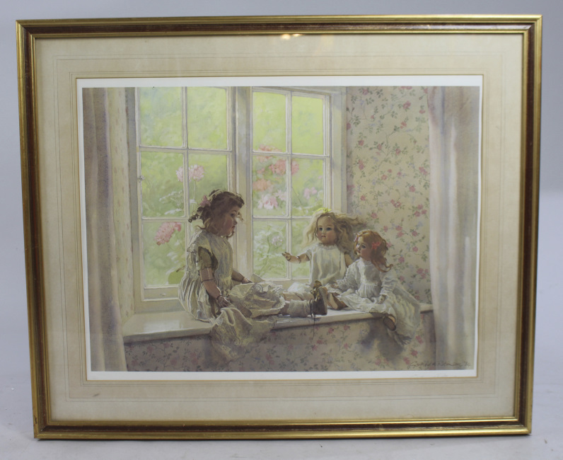 Large Geoffrey Robinson Signed Print Set in Gilt Frame