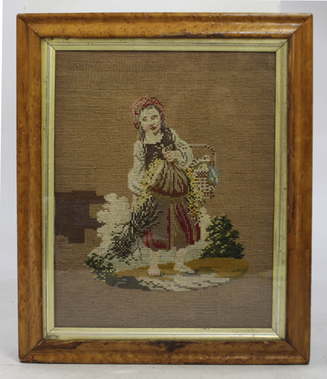 Victorian Tapestry Set in Walnut & Gilt Frame