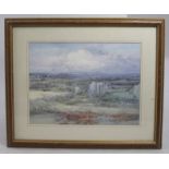 Impressionistic Landscape Print Set in Frame