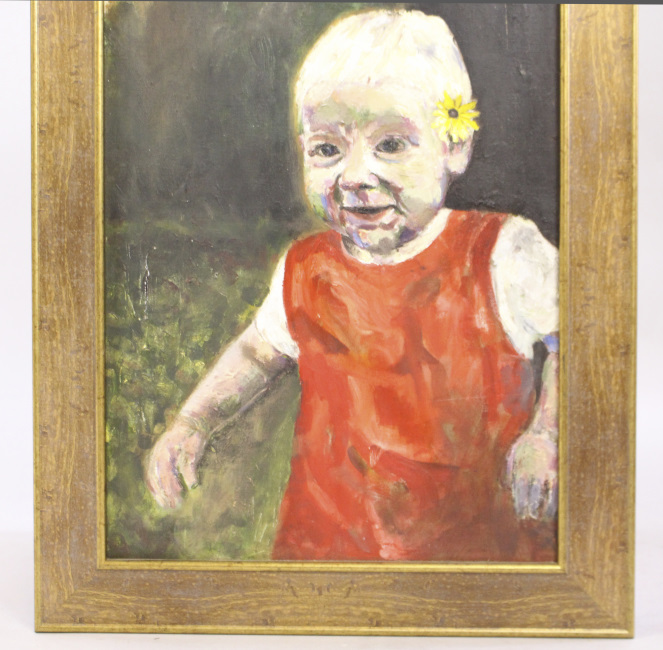 Child Oil on Canvas Set in Gilt Frame - Image 3 of 4