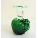Green Art Glass Apple Shaped Candlestick