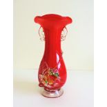 Vintage Red Art Glass Vase