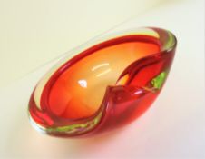 Vintage Sommerso Murano Glass Bowl 18cm diameter